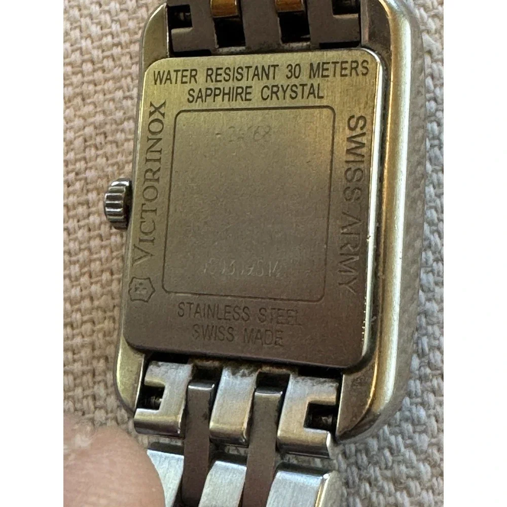 Victorinox Swiss Army Alliance 24168 Two Tone Rectangle Quartz Watch 6.75